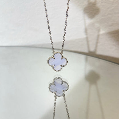 [Clover]CLOVER 15MM BLUE CHALCEDONY NECKLACE SILVER