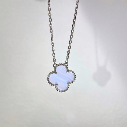 [Clover]CLOVER 15MM BLUE CHALCEDONY NECKLACE SILVER