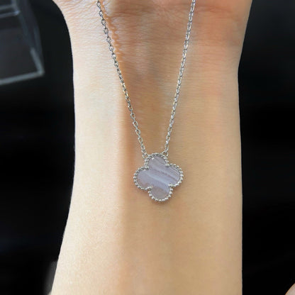 [Clover]CLOVER 15MM BLUE CHALCEDONY NECKLACE SILVER