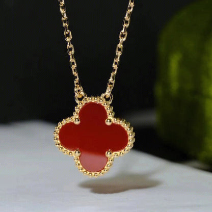 [Clover]CLOVER 15MM CARNELIAN SINGLE FLOWER NECKLACE