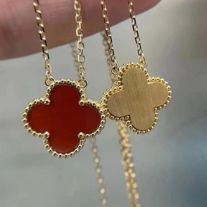 [Clover]CLOVER 15MM CARNELIAN SINGLE FLOWER NECKLACE