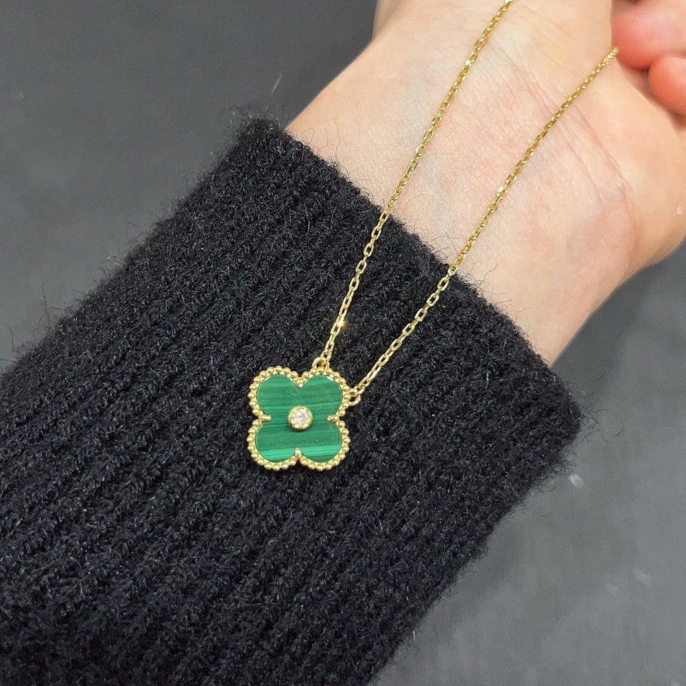 [Clover]CLOVER 15MM DIAMOND TURQUOISE NECKLACE
