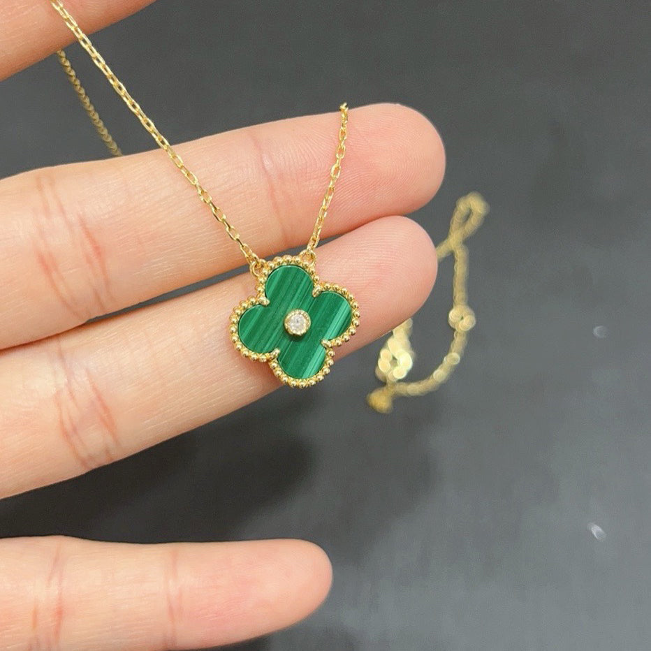 [Clover]CLOVER 15MM DIAMOND TURQUOISE NECKLACE