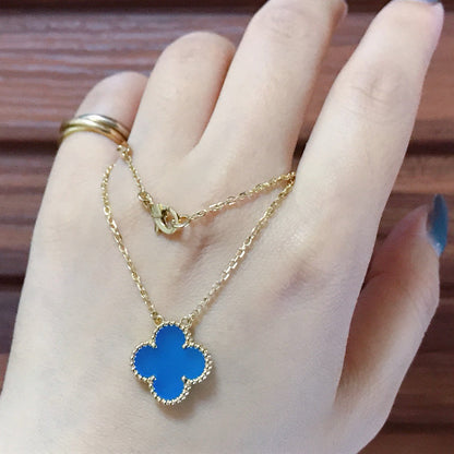 [Clover]CLOVER 15MM BLUE AGATE NECKLACE