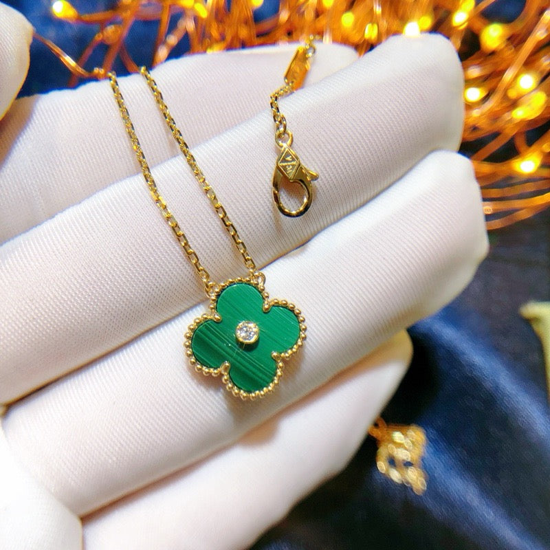 [Clover]CLOVER 15MM DIAMOND TURQUOISE NECKLACE