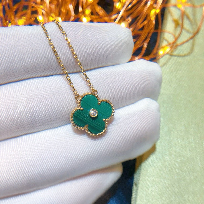 [Clover]CLOVER 15MM DIAMOND TURQUOISE NECKLACE