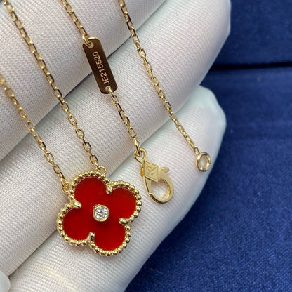 [Clover]CLOVER 15MM DIAMOND CARNELIAN NECKLACE