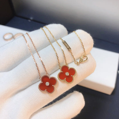 [Clover]CLOVER 15MM DIAMOND CARNELIAN NECKLACE
