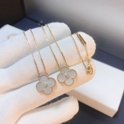[Clover]CLOVER 15MM DIAMOND WHITE FRITILLARIA NECKLACE