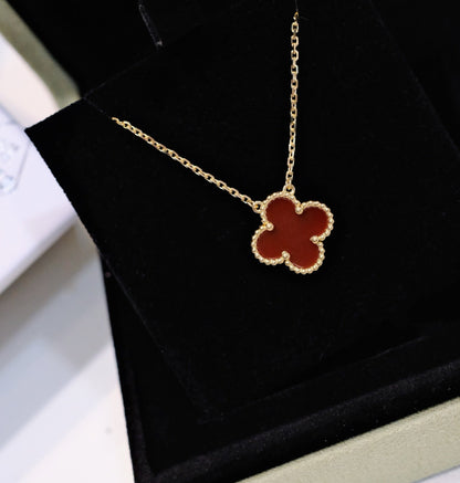 [Clover]CLOVER 15MM CARNELIAN SINGLE FLOWER NECKLACE