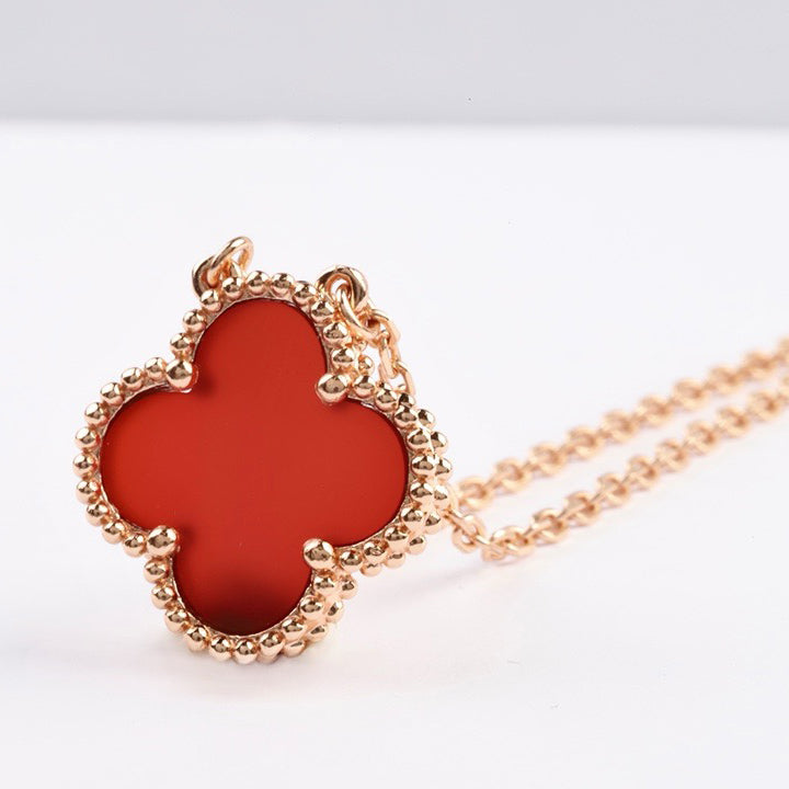 [Clover]CLOVER 15MM CARNELIAN SINGLE FLOWER NECKLACE