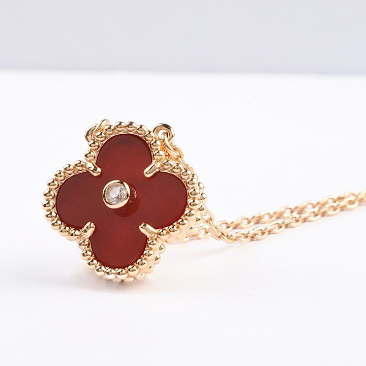 [Clover]CLOVER 15MM DIAMOND CARNELIAN NECKLACE