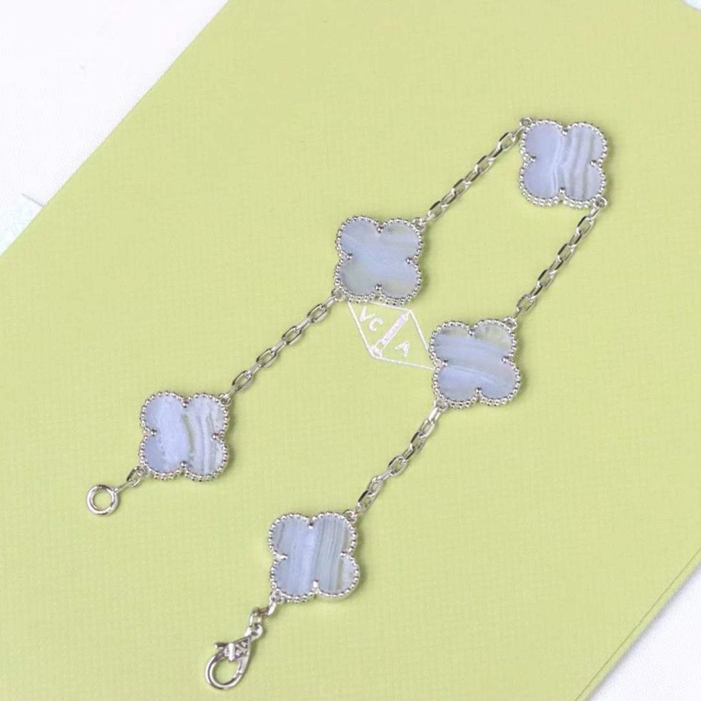 [Clover]CLOVER  5 MOTIF PURPLE CHALCEDONY BRACELET SILVER