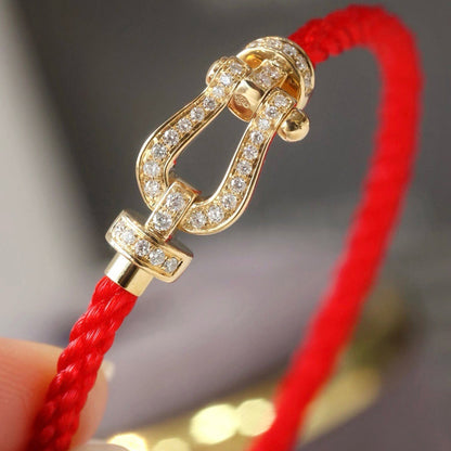 [Clover]FORCE LARGE HORSESHOE FULL DIAMOND BRACELET GOLD