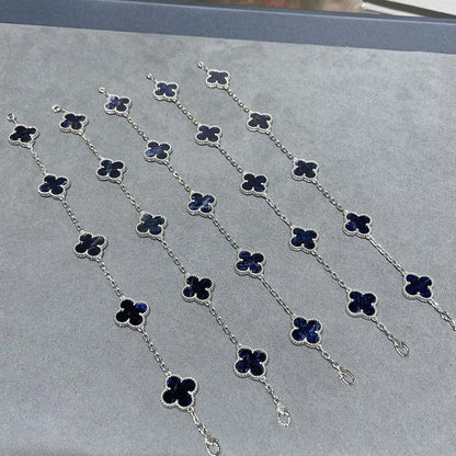 [Clover]CLOVER 5 MOTIF PIETERSITE SILVER BRACELET