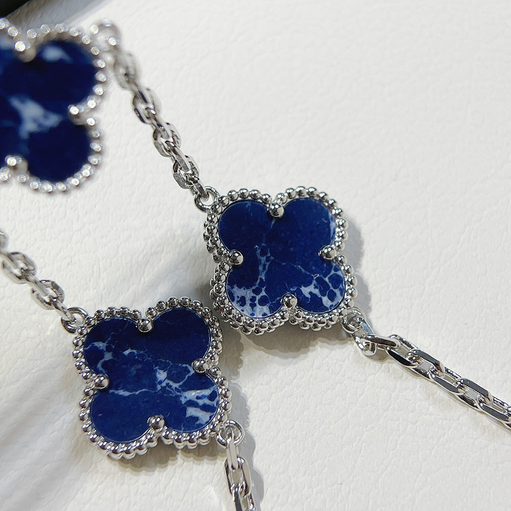 [Clover]CLOVER 5 MOTIF PIETERSITE SILVER BRACELET