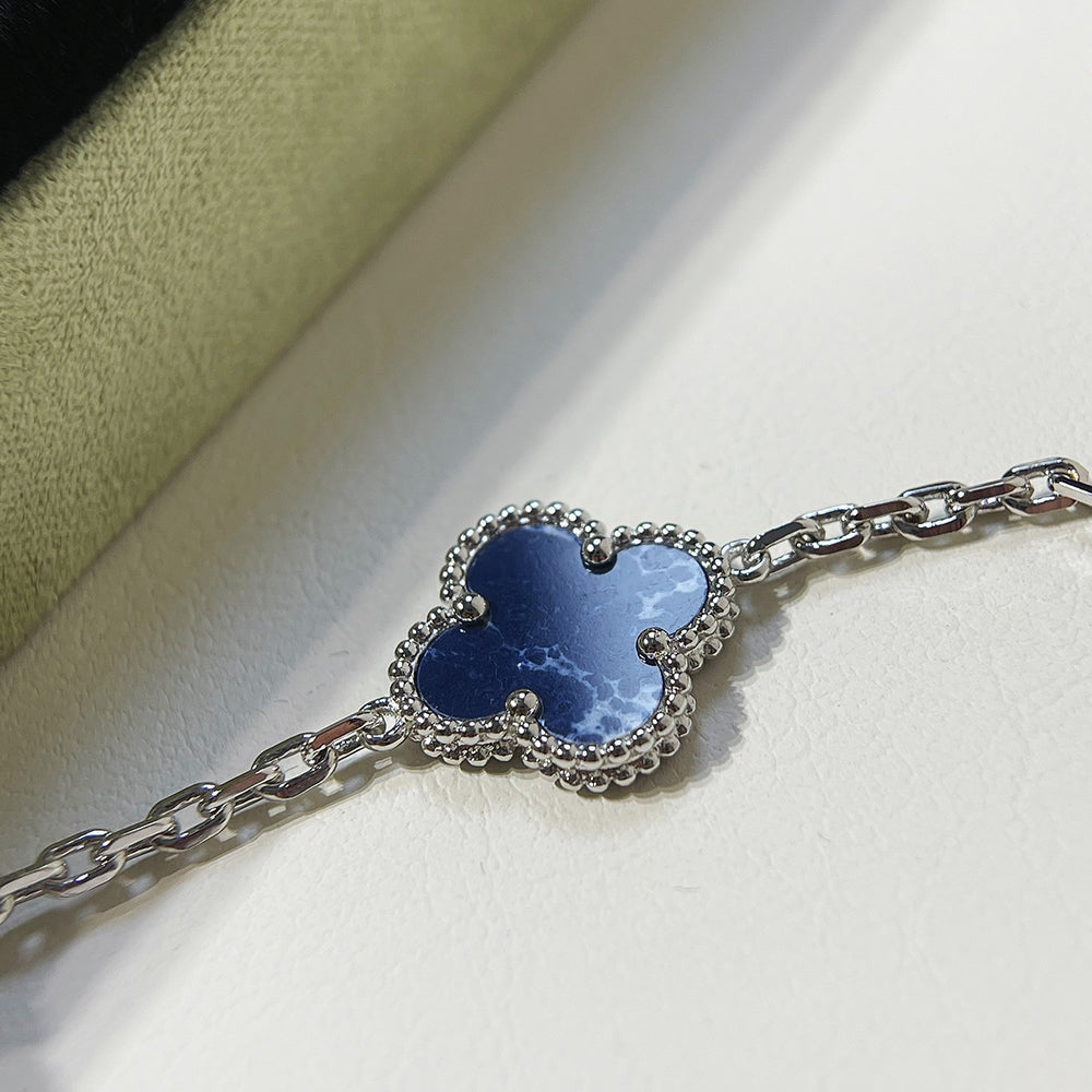 [Clover]CLOVER 5 MOTIF PIETERSITE SILVER BRACELET