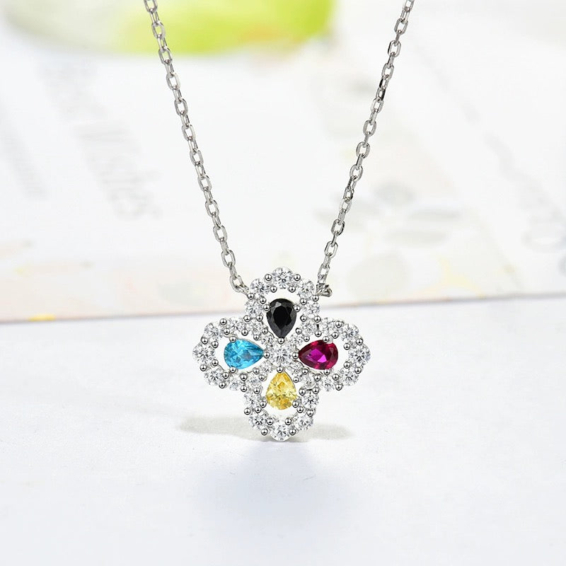 [Clover]LOOP NECKLACE FULL MOTIF DIAMOND 16MM MULTIPLE COLORS