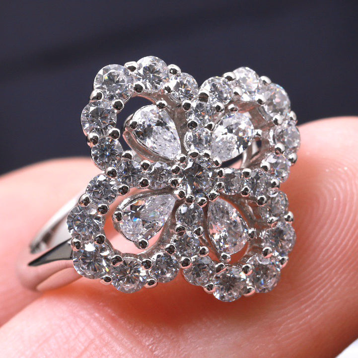 [Clover]LOOP RING FULL MOTIF DIAMOND 16MM SILVE