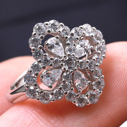 [Clover]LOOP RING FULL MOTIF DIAMOND 16MM SILVE