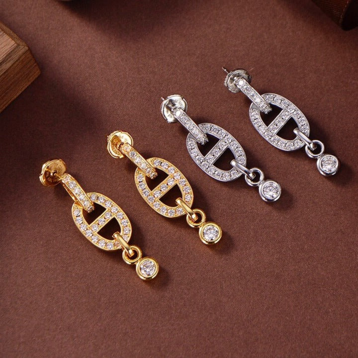 [Clover]HM CHAINE DIAMOND EARRINGS