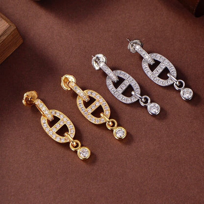 [Clover]HM CHAINE DIAMOND EARRINGS