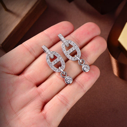 [Clover]HM CHAINE DIAMOND EARRINGS