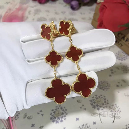 [Clover]CLOVER 3 MOTIF CARNELIAN DROP EARRINGS