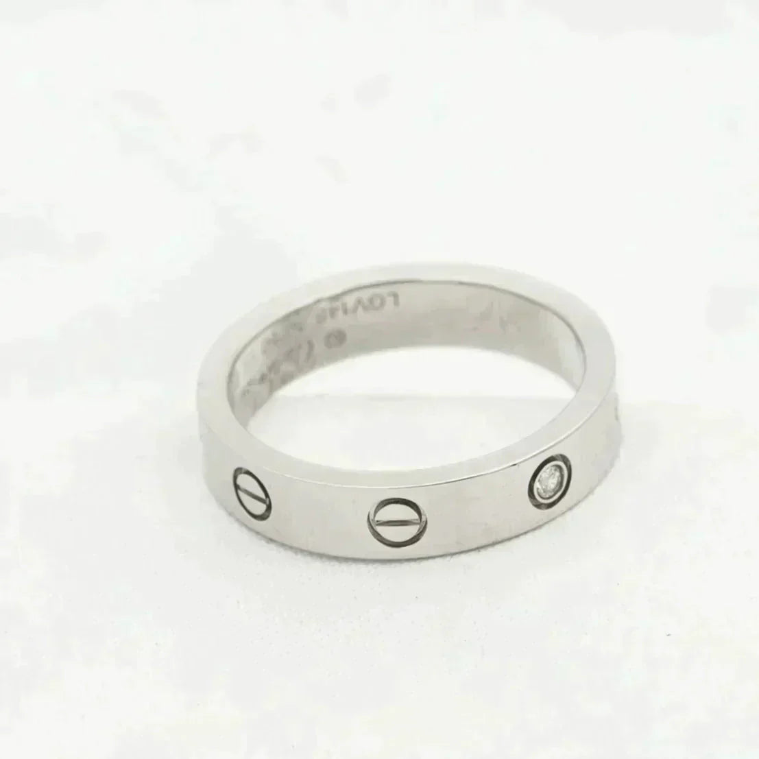 [Clover]LOVE RING 4MM 1 DIAMOND SILVER