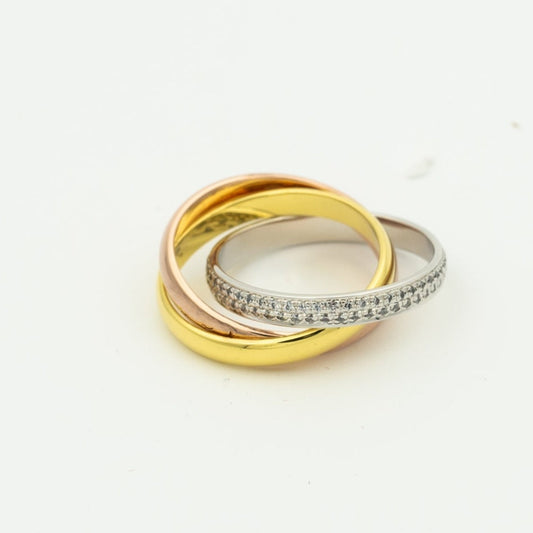 [Clover]TRINITY RING GOLD PINK GOLD SILVER DIAMONDS