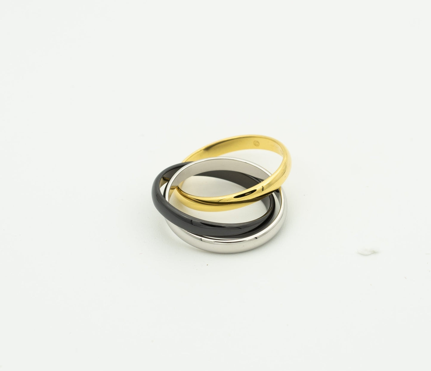 [Clover]TRINITY RING BLACK GOLD SILVER