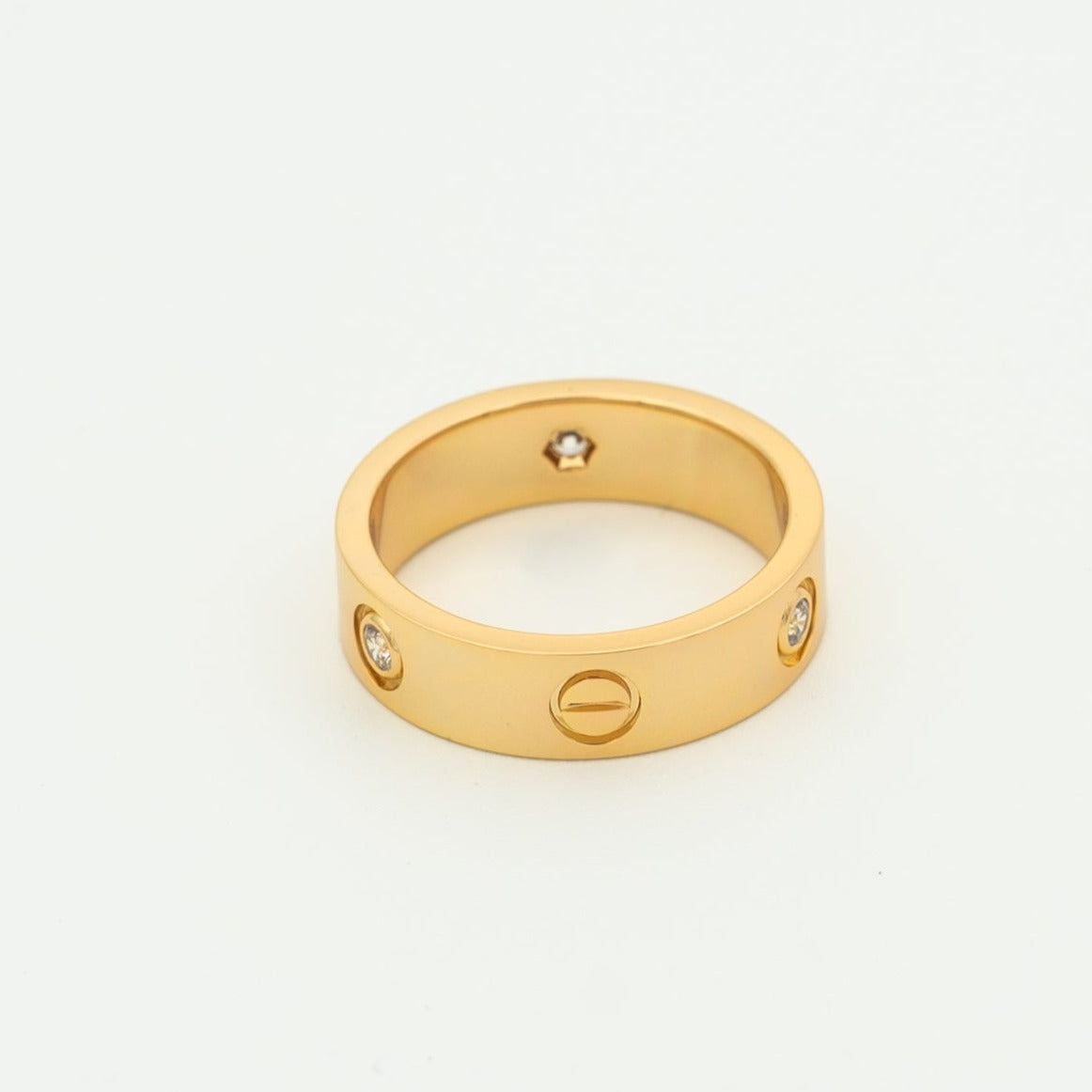 [Clover]LOVE RING 5.5MM 3 DIAMONDS PINK GOLD