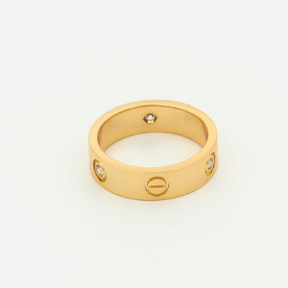[Clover]LOVE RING 5.5MM 3 DIAMONDS PINK GOLD