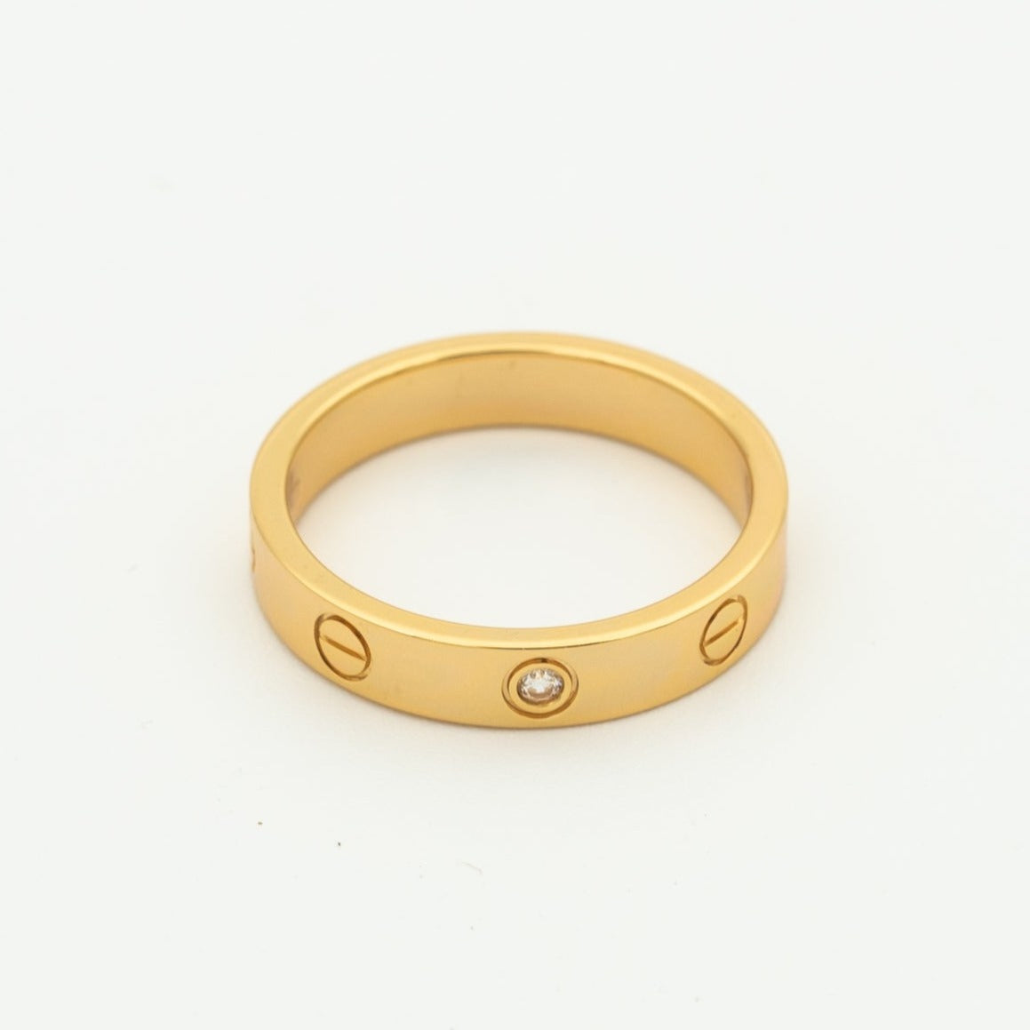 [Clover]LOVE RING 4MM 1 DIAMOND PINK GOLD