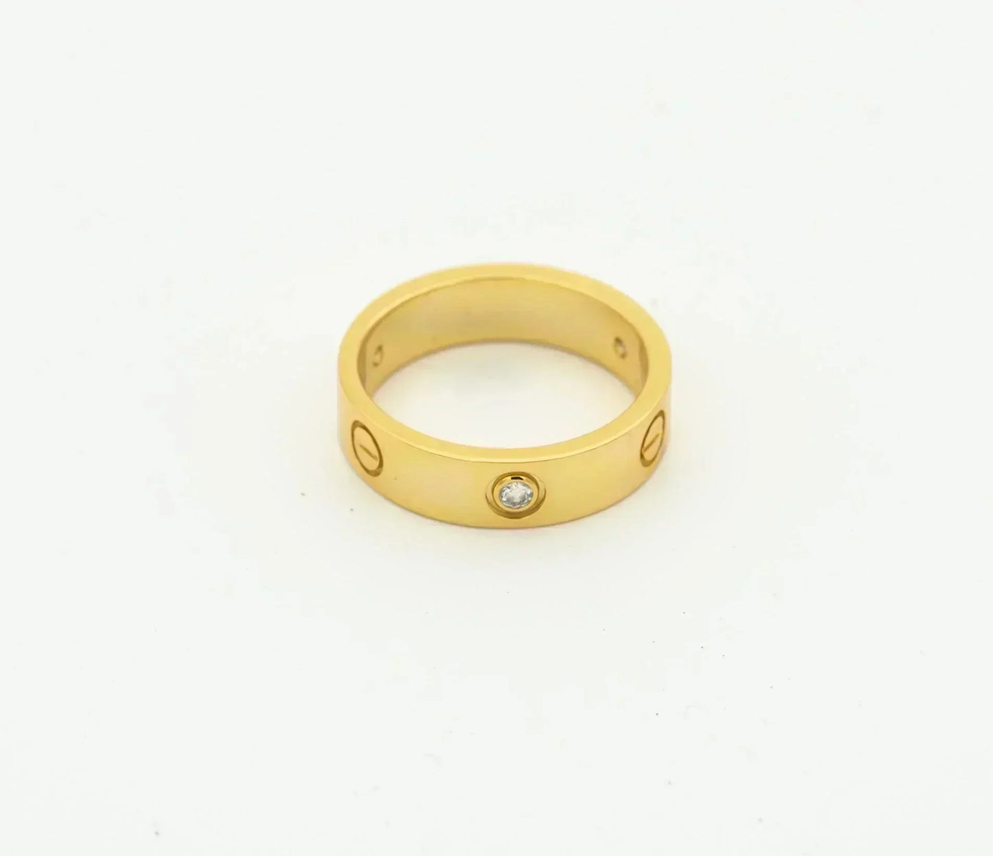 [Clover]LOVE RING 4MM 1 DIAMOND GOLD