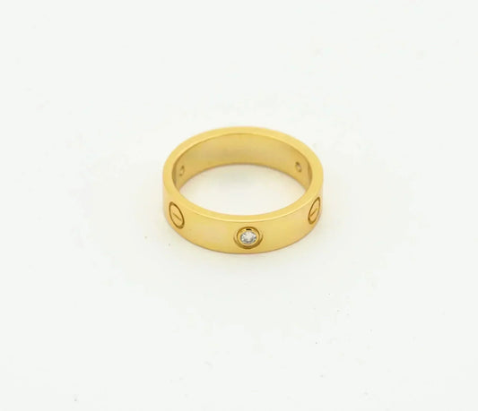[Clover]LOVE RING 4MM 1 DIAMOND GOLD