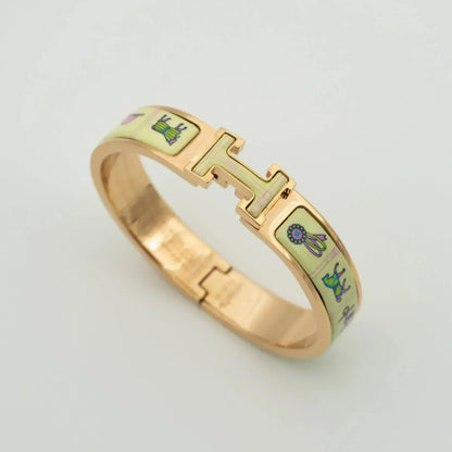 [Clover]H PINK GOLD BRACELET CREAM CERAMIC