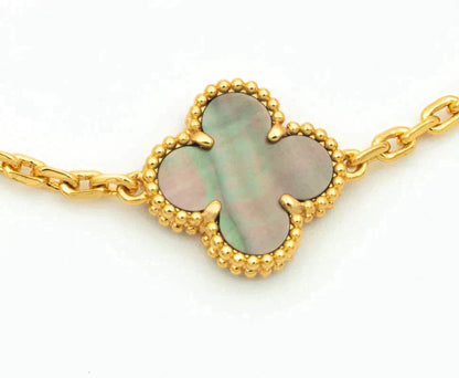 [Clover]CLOVER 5 MOTIF GRAY MOP DIAMOND BRACELET