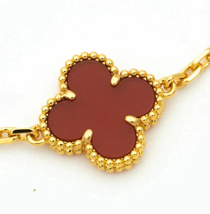 [Clover]CLOVER  5 MOTIFS CARNELIAN GOLD BRACELET