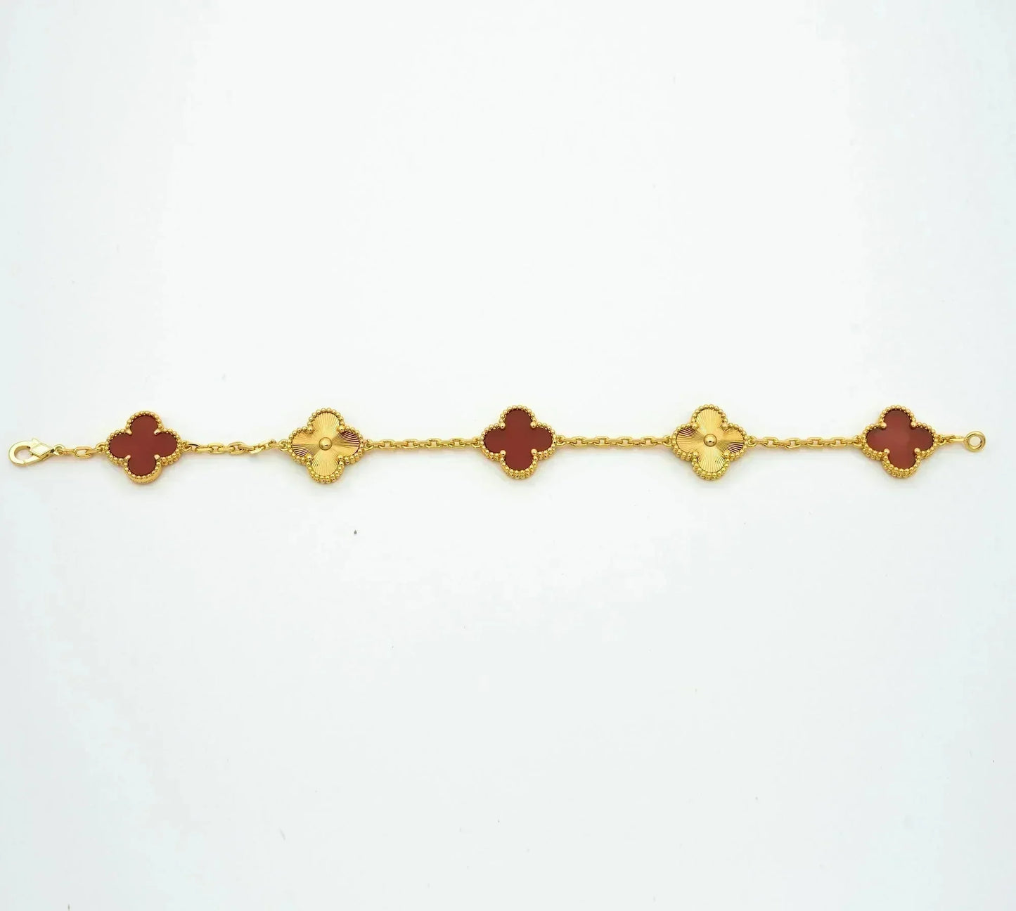 [Clover]CLOVER  5 MOTIFS CARNELIAN GOLD BRACELET