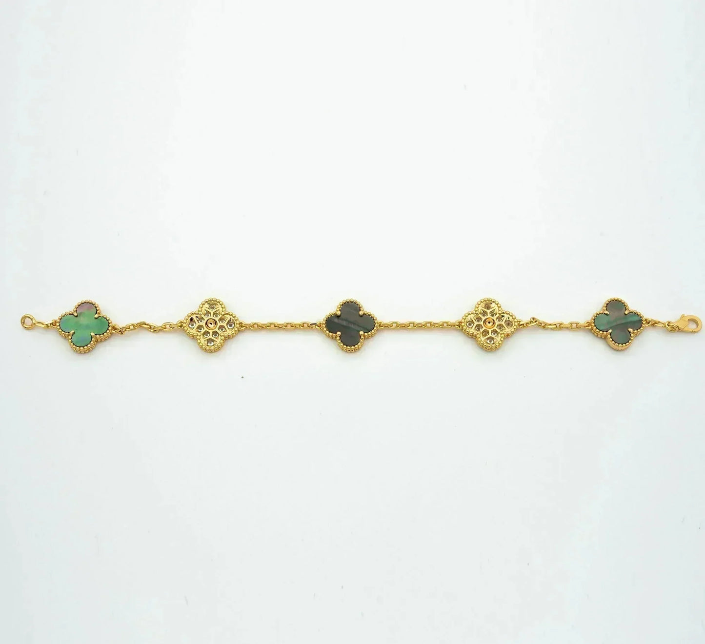 [Clover]CLOVER 5 MOTIF GRAY MOP DIAMOND BRACELET