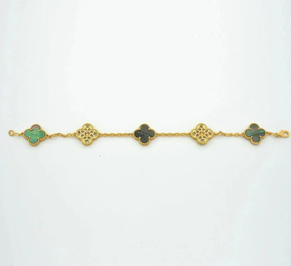 [Clover]CLOVER 5 MOTIF GRAY MOP DIAMOND BRACELET