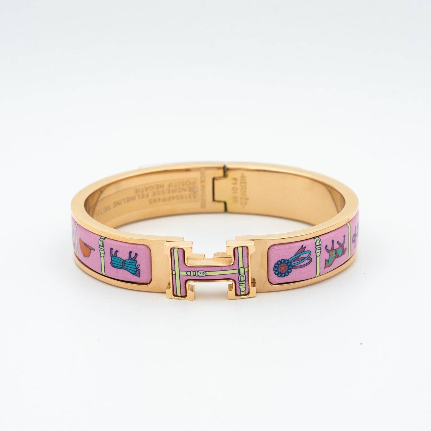 [Clover]H PINK GOLD BRACELET PINK CERAMIC