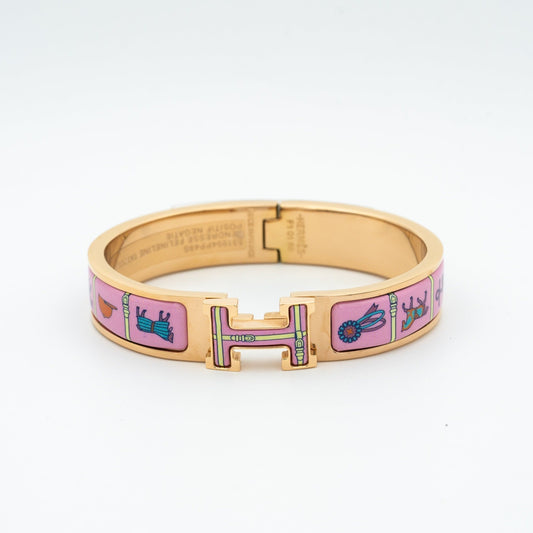 [Clover]H PINK GOLD BRACELET PINK CERAMIC