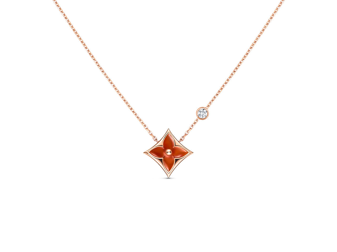 [Clover]STAR NECKLACE PINK GOLD 1 DIAMOND