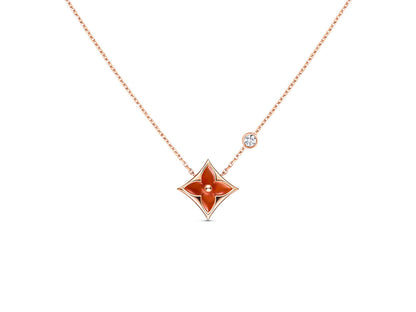 [Clover]STAR NECKLACE PINK GOLD 1 DIAMOND