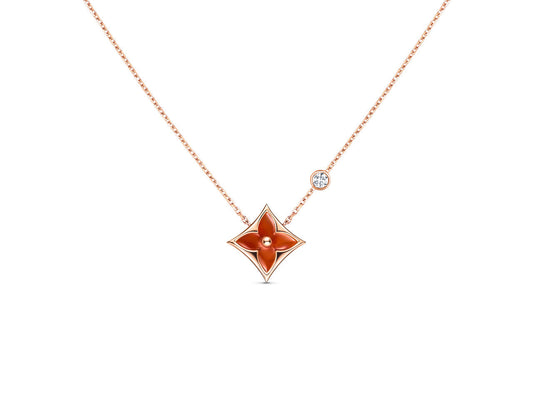 [Clover]STAR NECKLACE PINK GOLD 1 DIAMOND