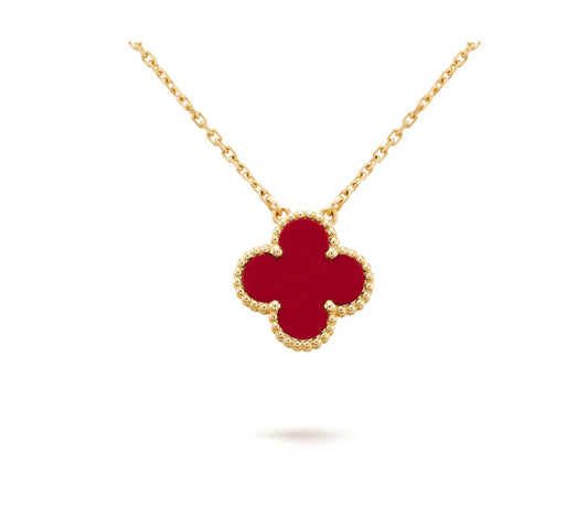 [Clover]CLOVER 15MM CARNELIAN SINGLE FLOWER NECKLACE
