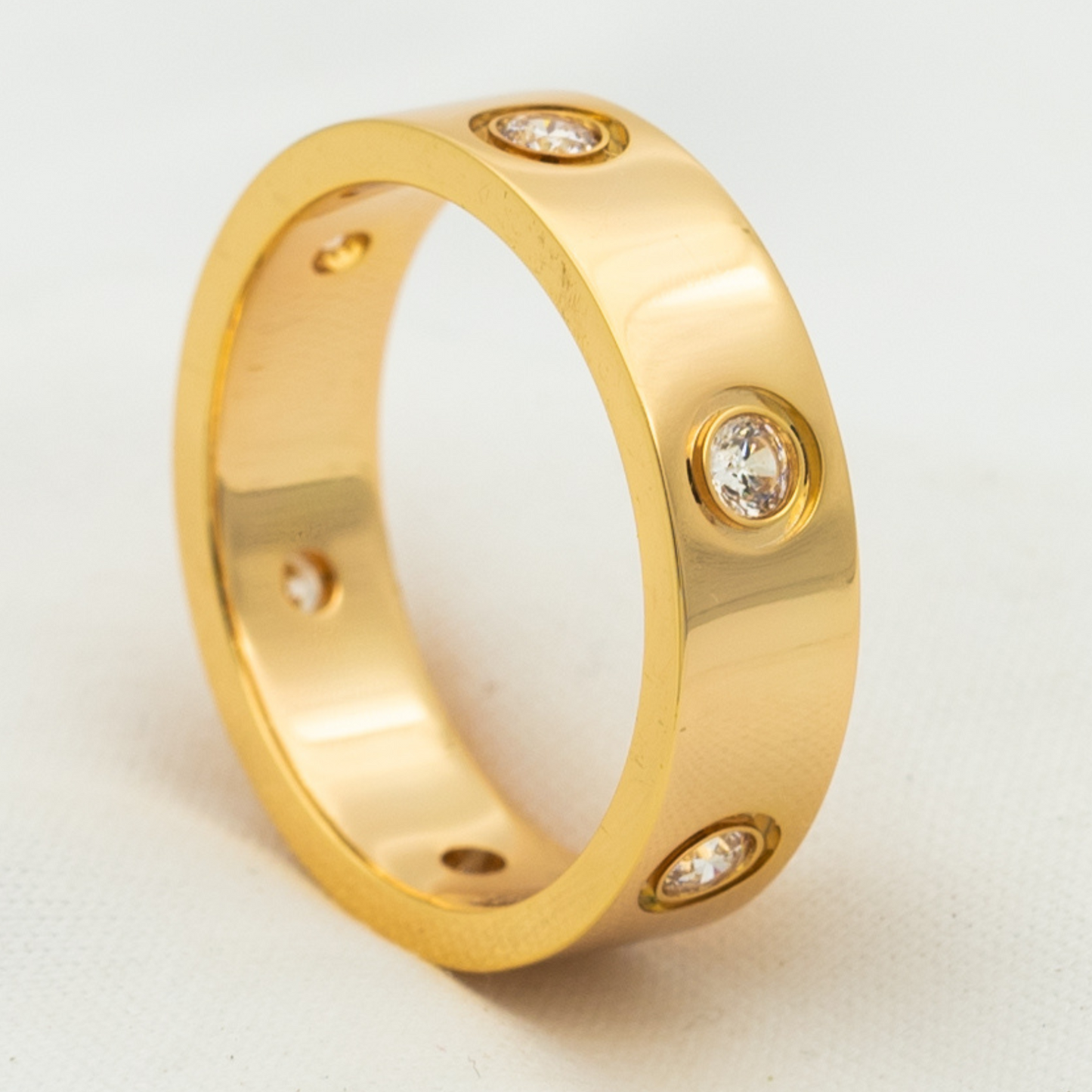 [Clover]LOVE RING 5.5MM 6 DIAMONDS PINK GOLD