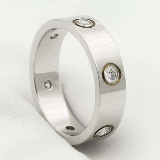 [Clover]LOVE RING 5.5MM 6 DIAMONDS SILVER
